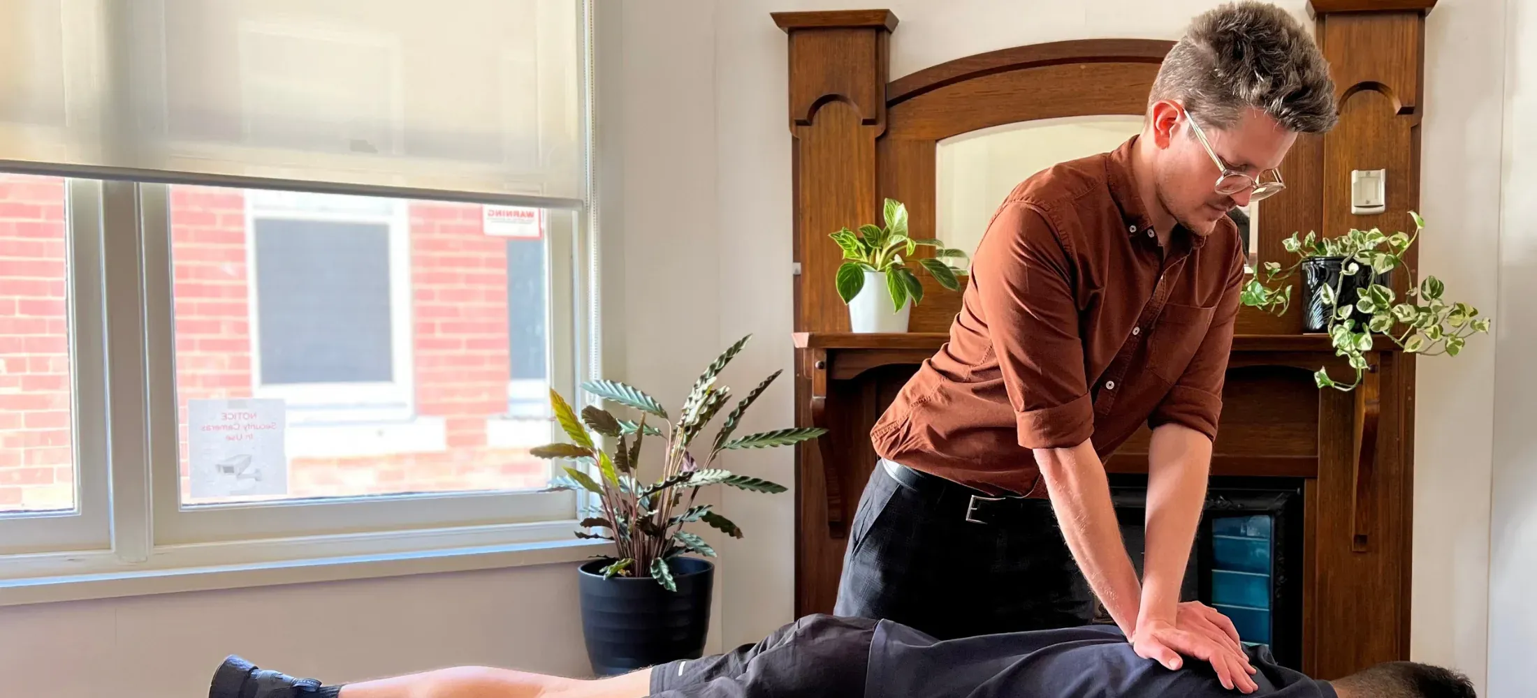 Chiropractic adjustment at the Brunswick West clinic