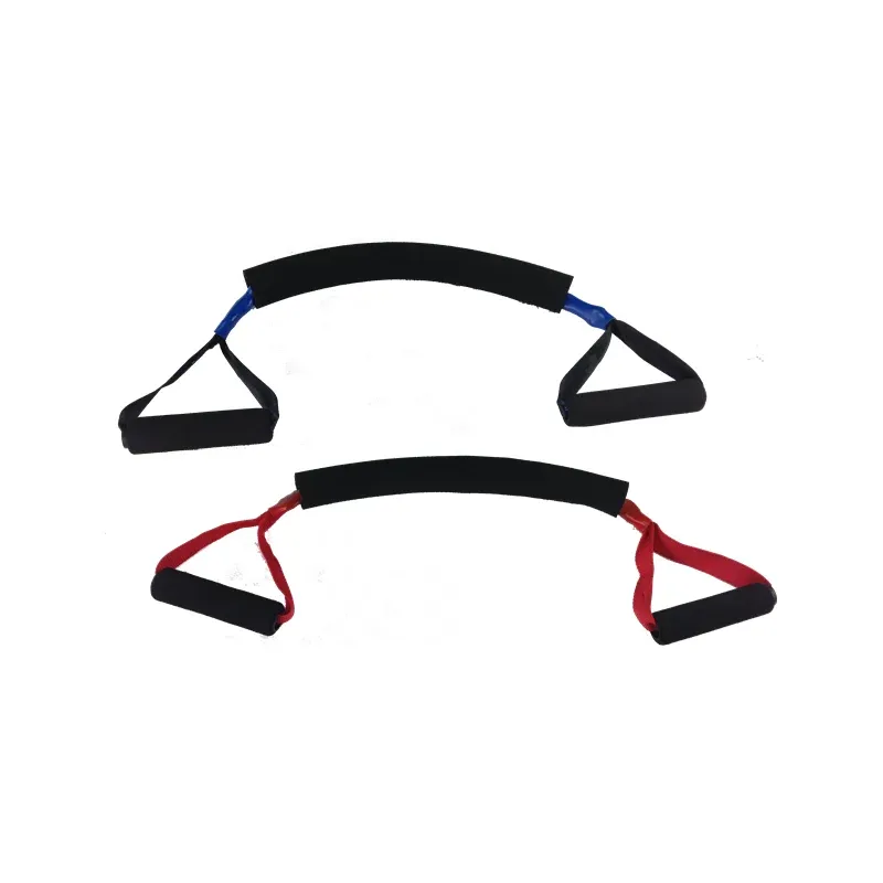 Two Pro-Lordotic Neck Exercisers, one with blue straps above one with red, each a curved padded bar with a looped handle at either end