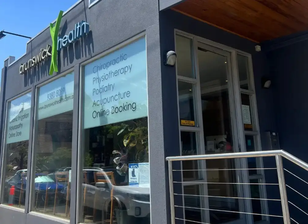 Chiropractor Melbourne building exterior with signage for allied health services