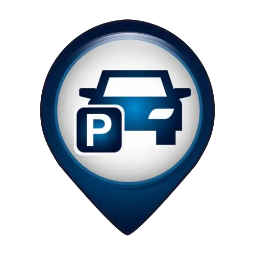 Parking icon for melbourne chiropractor showing car and parking symbol