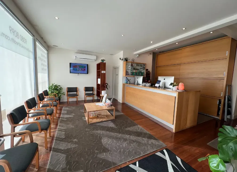 Chiropractor Melbourne clinic reception in Brunswick West